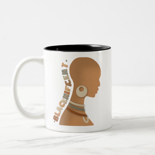 Caneca De Café Em Dois Tons Negra Negra Negra Afro Girl (Esquerda)