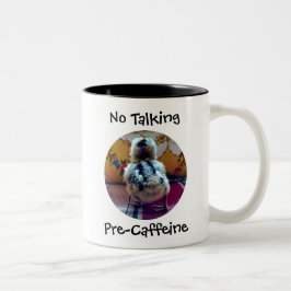 Caneca De Café Em Dois Tons Nenhum pintinho de fala do bebê da Pre-Cafeína