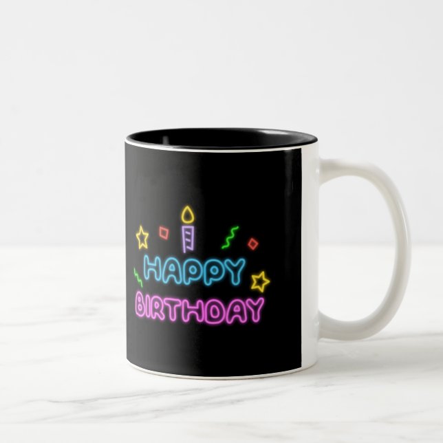 Caneca De Café Em Dois Tons Neon birthday mug (Direita)