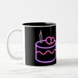 Caneca De Café Em Dois Tons Neon birthday mug