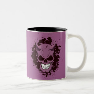 Caneca De Café Em Dois Tons Neon Demon Skull