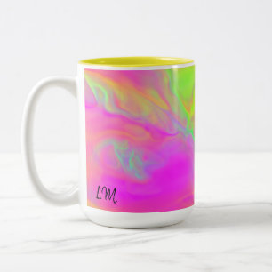 Caneca De Café Em Dois Tons Neon Flow Personalizado Mug