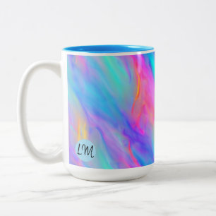Caneca De Café Em Dois Tons Neon Flow Personalizado Mug