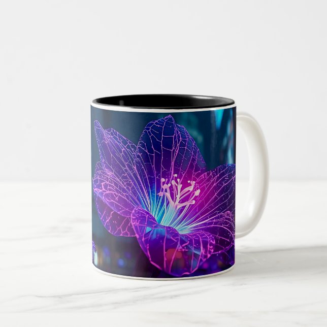 Caneca De Café Em Dois Tons Neon Veins (Frente Esquerda)