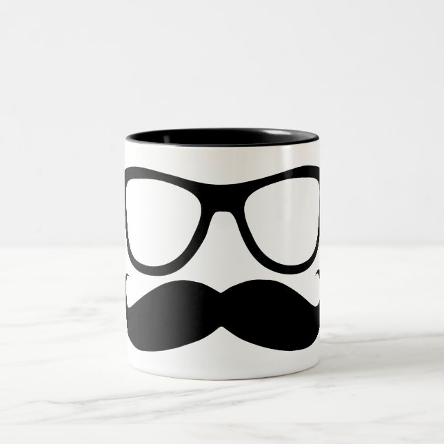 Caneca De Café Em Dois Tons Nerd do bigode (Centro)