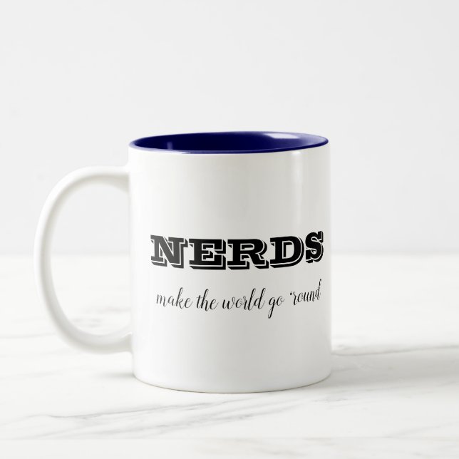 Caneca De Café Em Dois Tons NERD fazem o mundo girar (Esquerda)