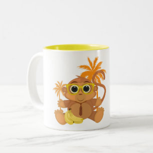 Caneca De Café Em Dois Tons Nerd macaco
