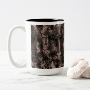 Caneca De Café Em Dois Tons Nervoso Energy Grungy Abstrato Art Desert Mist