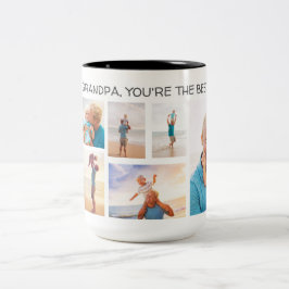 Caneca De Café Em Dois Tons Neta Avô Você É o Melhor 8 Colagem de Fotos
