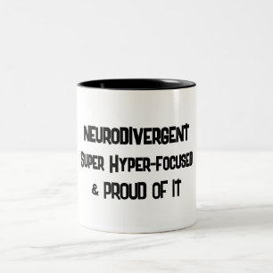 Caneca De Café Em Dois Tons Neurodivergentes e Hiperfocagem