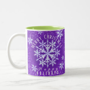 Caneca De Café Em Dois Tons Neve Fala Púrpura De Café De Dois Toneladas