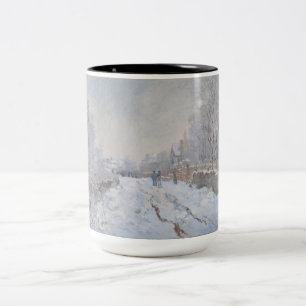 Caneca De Café Em Dois Tons Neve no Argentina (por Claude Monet)