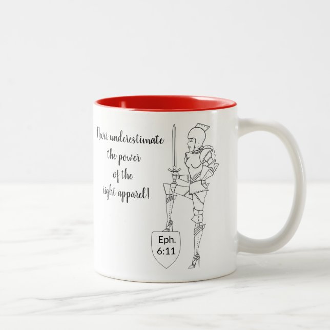 Caneca De Café Em Dois Tons "Never Underestimate Power of Apparel” (Direita)