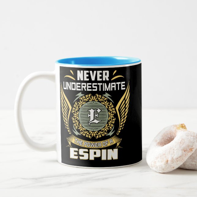 Caneca De Café Em Dois Tons Never Underestimate The Power Of A Espin (Com Donut)