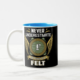 Caneca De Café Em Dois Tons Never Underestimate The Power Of A Felt