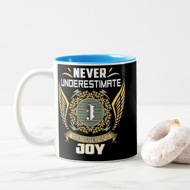 Caneca De Café Em Dois Tons Never Underestimate The Power Of A Joy (Com Donut)