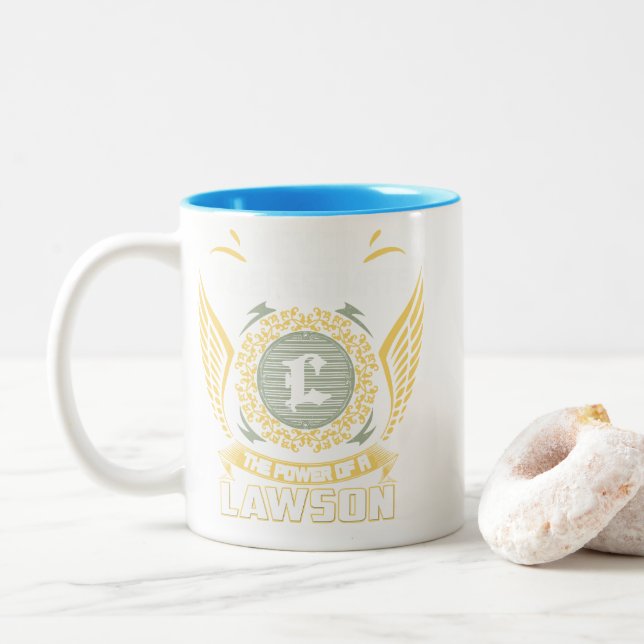 Caneca De Café Em Dois Tons Never Underestimate The Power Of A Lawson (Com Donut)