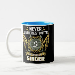Caneca De Café Em Dois Tons Never Underestimate The Power Of A Singer