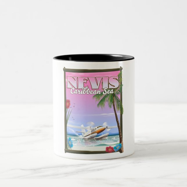 Caneca De Café Em Dois Tons Nevis Holiday poster. (Centro)