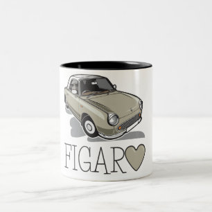 Caneca De Café Em Dois Tons Névoa do topázio de Nissan Figaro