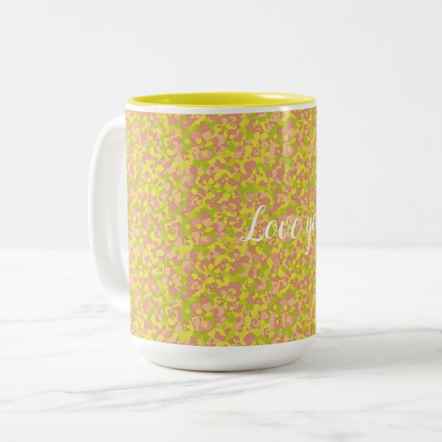 Caneca De Café Em Dois Tons Névoa em Flor (Frente Esquerda)