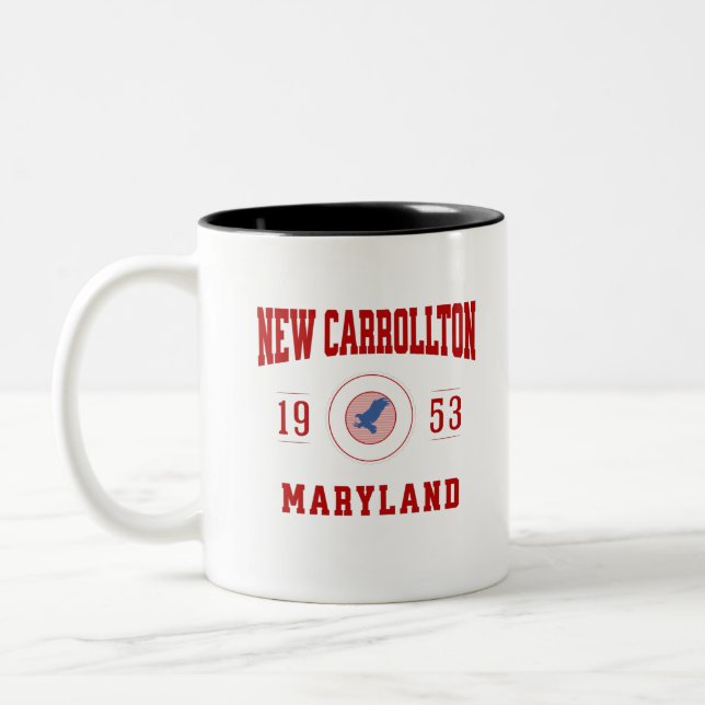 Caneca De Café Em Dois Tons New Carrollton Maryland - Estilo Universitário (Esquerda)