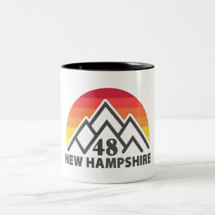 Caneca De Café Em Dois Tons New Hampshire 48 Retro Mountain
