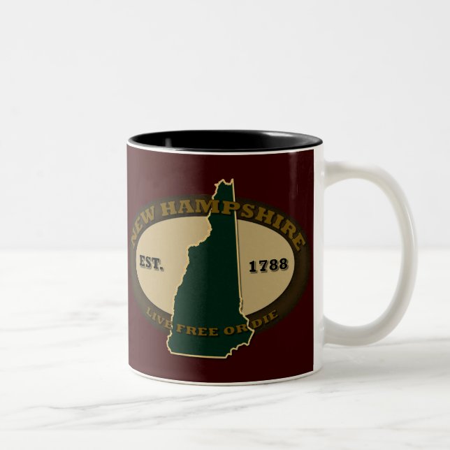 Caneca De Café Em Dois Tons New Hampshire Est 1788 (Direita)