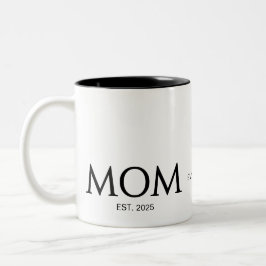 Caneca De Café Em Dois Tons New Mom Gift Personalized Mom Established