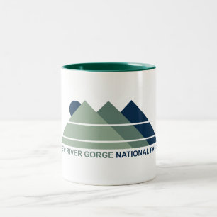 Caneca De Café Em Dois Tons New River Gorge National Park Mountain Sun