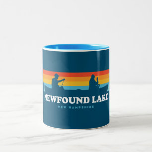 Caneca De Café Em Dois Tons Newfound Lake New Hampshire Canoe
