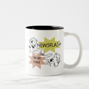 Caneca De Café Em Dois Tons Newsflash eu sou t-shirt e presentes de um Oma