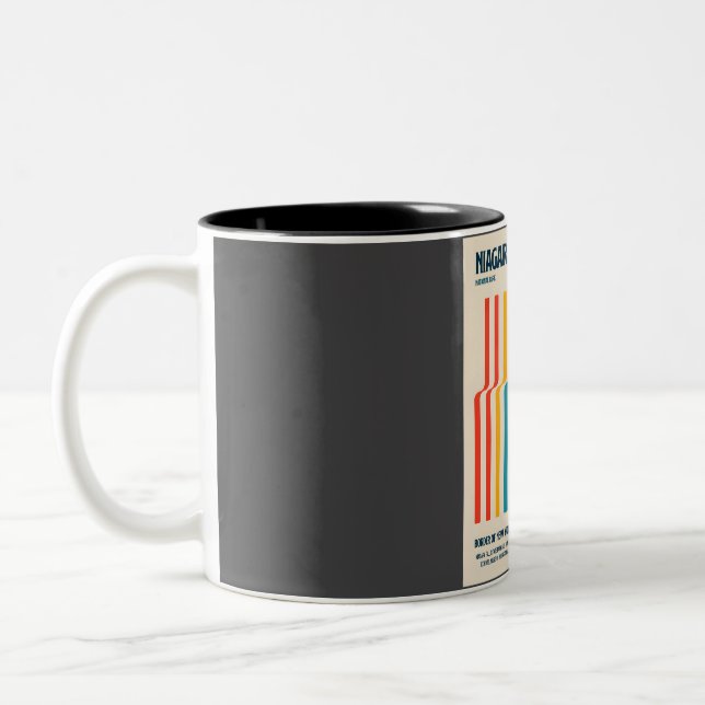 Caneca De Café Em Dois Tons Niagara Falls Retro-Viagem Art (Esquerda)
