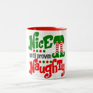 CANECA DE CAFÉ EM DOIS TONS * NICE ATÉ PROVADO NAUGHTY* NATAL