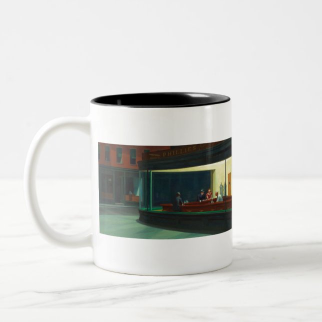 Caneca De Café Em Dois Tons Nighthawks - Edward Hopper (Esquerda)