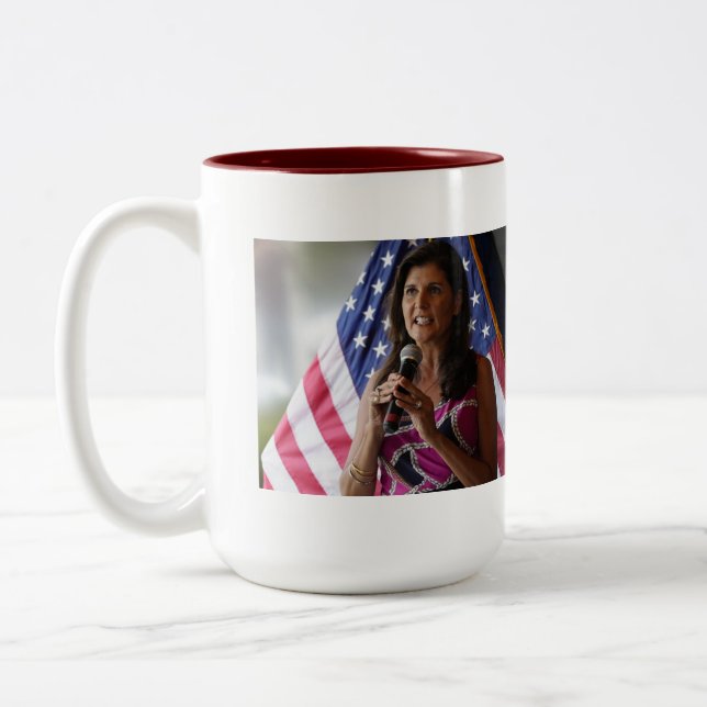 Caneca De Café Em Dois Tons Nikki Haley Salve a América (Esquerda)