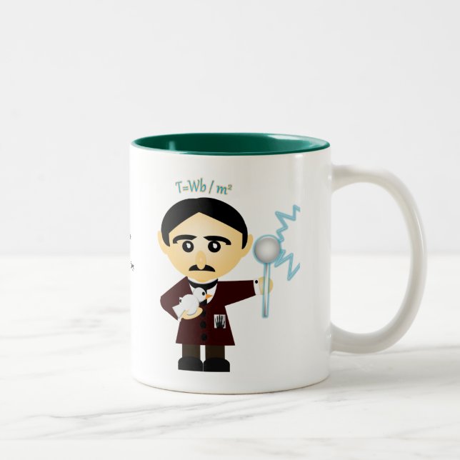 Caneca De Café Em Dois Tons Nikola Tesla (Direita)