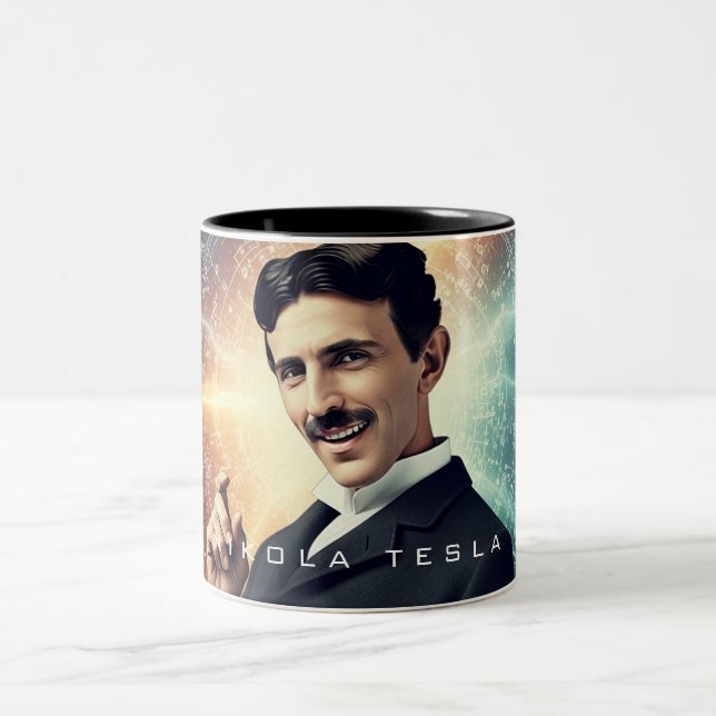 Caneca De Café Em Dois Tons Nikola Tesla (Centro)