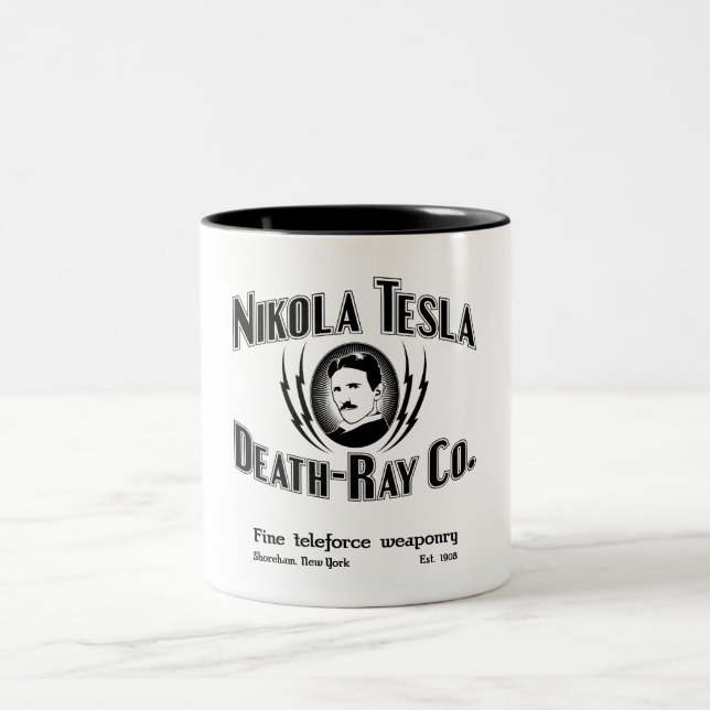 Caneca De Café Em Dois Tons Nikola Tesla Death-Ray Co. (Centro)