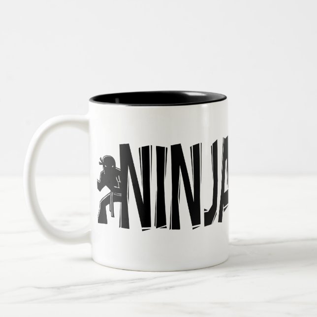 Caneca De Café Em Dois Tons "Ninja desaparece " (Esquerda)