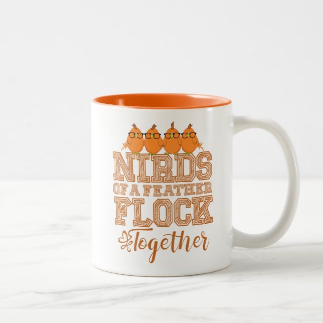 Caneca De Café Em Dois Tons Nirds de uma pena (Direita)