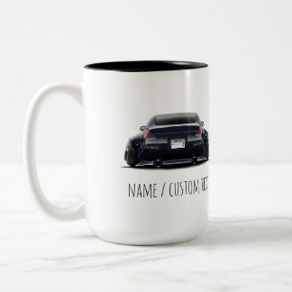 Caneca De Café Em Dois Tons Nissan 350Z com stance e widebody Arte automotiva