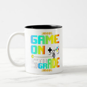 Caneca De Café Em Dois Tons Nível 5 Nível Desbloqueado De Volta Para O Jogo Es