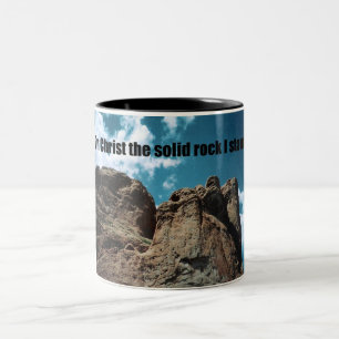 Caneca De Café Em Dois Tons No Cristo do Solid Rock I Stand.
