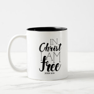 Caneca De Café Em Dois Tons No Cristo eu sou escritura livre promete liberdade