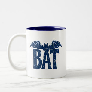 Caneca De Café Em Dois Tons no design de Linocut do Wings Halloween
