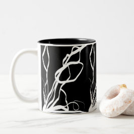 Caneca De Café Em Dois Tons Nó do buquê: Abstrato preto e branco