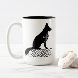 Caneca De Café Em Dois Tons Nó do german shepherd Loki Sailor