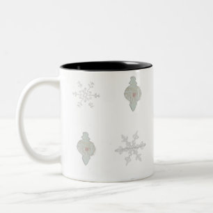 Caneca De Café Em Dois Tons No Floco de Neve de Gelo, Enfeites de natal Mug