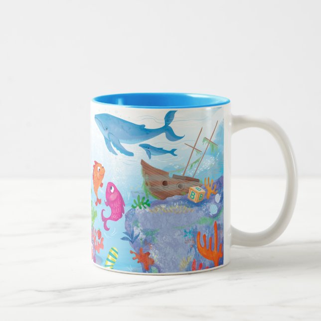 Caneca De Café Em Dois Tons No Oceano (Direita)